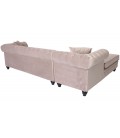 Canapé d'angle gauche style chesterfield velours taupe Velty - 