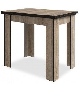 Table extensible bois clair et noir 120cm Genna - 