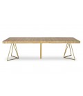 Table extensible bois clair et pieds dorés Elony - 