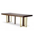 Table extensible bois foncé pieds dorés Tolda - 