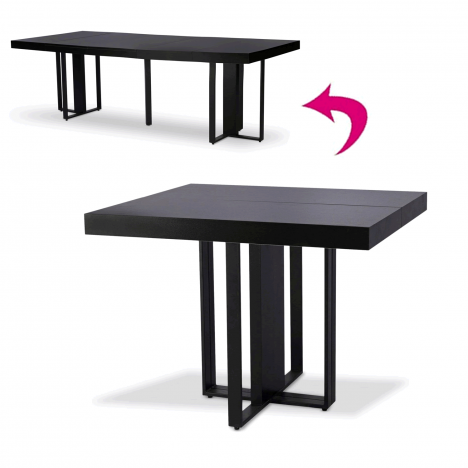 Table extensible noire pieds noir Tolda - 