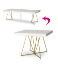 Table extensible blanche effet marbre Elony - 