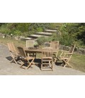 Table de jardin extensible ovale à 240cm avec 4 chaises et 2 fauteuils FUN