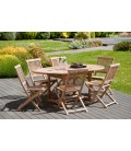 Table ovale de jardin extensible 180cm cm et 6 chaises FUN