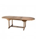 Table jardin ovale extensible 180 à 240cm en bois de teck huilé Besuki