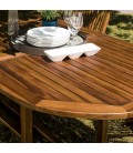 Table jardin ovale extensible 180 à 240cm en bois de teck huilé Besuki