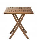 Table d'extérieur carrée pliante 70cm en bois de teck huilé Besuki