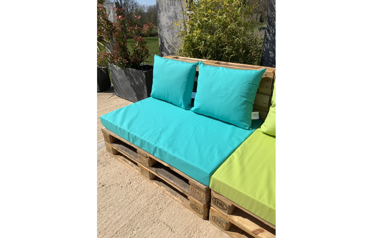 Lot de 5 coussins pour mobilier Palette Turquoise L.80 x l.120 cm -  Jardiland