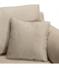 Canapé 3 places avec gros coussins et accoudoirs tissu beige TANO