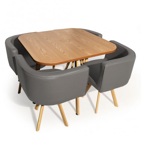 Table et chaises encastrables scandinaves Osly - 