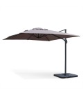Grand parasol déporté carré 3x3m taupe ou gris