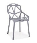 Chaise design grise Spider - Lot de 4