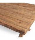 Table en bois massif pieds croisés 8 personnes 220cm Bastila