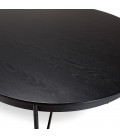 Table de repas ovale 240cm 10 personnes métal et bois noir Dinodo