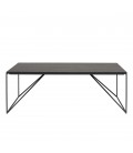 Table basse noire en bois et métal 120x60cm Dinodo