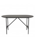 Petite table basse ovale en bois et métal noir 70x35cm Dinodo