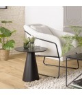 Petite table bout de canapé 50cm en métal et noir Dinodo