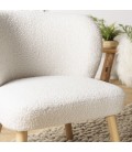 Pouf petit fauteuil en imitation fourrure tissu blanc BOGOTA