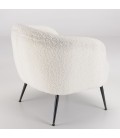 Petit fauteuil en tissu imitation fourrure blanche à petites boucles BOGOTA