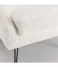 Fauteuil de salon carré tissu imitation fourrure blanche BOGOTA