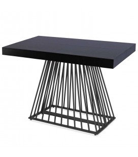 Table noire extensible à 240cm avec pied noir Solixa