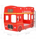 Lits superposés 90x200 rouge Bus à impériale London