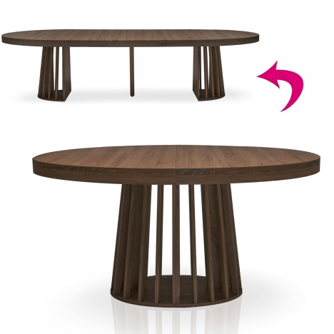 Table ovale extensible à 300cm bois foncé Eliza - 