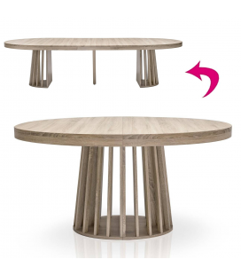 Table ovale extensible à 300cm bois clair Eliza
