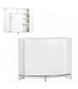 Comptoir de Bar blanc design 134cm + Double porte