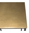 Table d'appoint carrée plateau alu doré et pieds croisés métal DODOMA