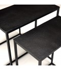 Set de 3 tables gigognes rectangulaires alu noir pieds métal DODOMA