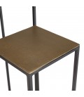 Set de 2 tables gigognes carrées alu doré et noir pieds métal DODOMA