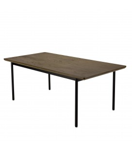 Table bois chêne et pieds noirs 200x100cm ALMA