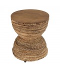 Tabouret assise en bois de teck recyclé SULA