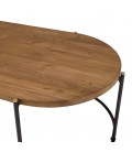 Table basse ovale 163x63cm plateau en bois de teck recyclé SULA