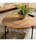 Table basse ovale 163x63cm plateau en bois de teck recyclé SULA
