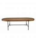 Table basse ovale 140x63cm plateau en bois de teck recyclé SULA
