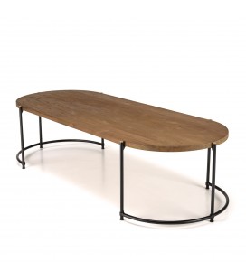Table basse ovale en bois massif de teck 160cm SULA