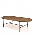 Table basse ovale 140x63cm plateau en bois de teck recyclé SULA