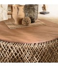 Table basse ronde 85x85cm en tissage de fibre de cocotier SULA