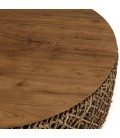 Table basse ronde 100x100cm en tissage de fibre de cocotier SULA
