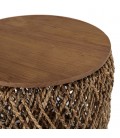 Table d'appoint ronde 50x50cm en tissage de fibre de cocotier SULA