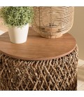 Table d'appoint ronde 50x50cm en tissage de fibre de cocotier SULA