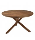 Table à manger ronde 130x130cm en bois de teck recyclé SULA