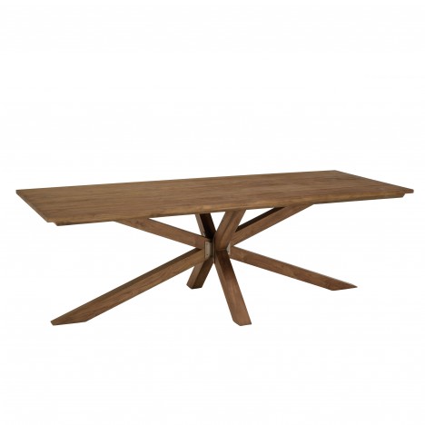 Table à manger rectangulaire 240x100cm en bois teck recyclé SULA