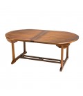 Salon de jardin grande table ovale extensible à 300cm + 8 chaises pliantes Besuki