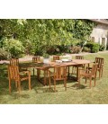 Ensemble complet de jardin table ovale à rallonges 300cm + 8 fauteuils Besuki