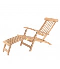 Chaise longue de jardin en bois de teck brut FUN