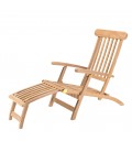Chaise longue de jardin en bois de teck brut FUN