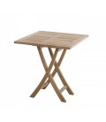 Table carrée pliante 70 cm de jardin et 2 chaises textilène taupe FUN
